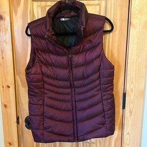 North Face women’s down vest, Eggplant size L